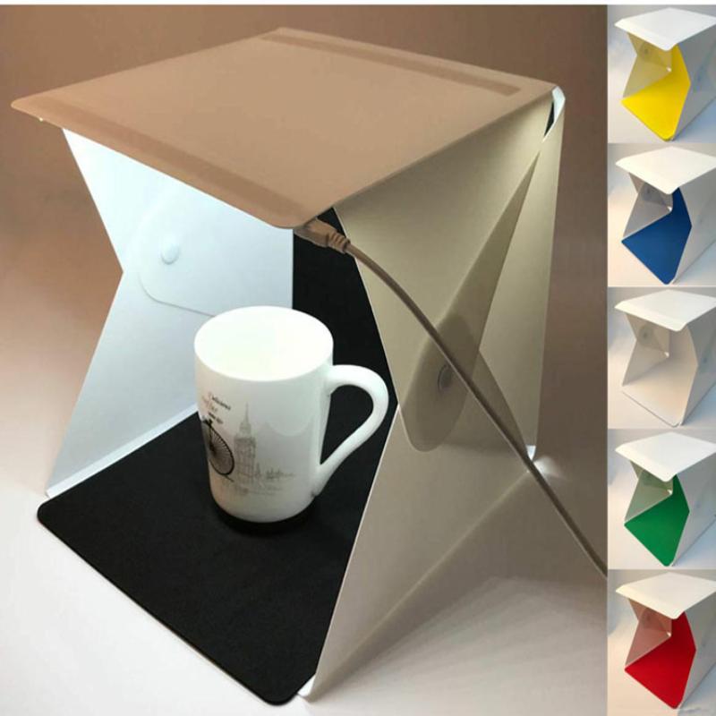 Photography Lighting Tent - 【C】ポータブルLEDフォトスタジオライトボックス折りたたみ式写真撮影用LEDフォトスタジオテントUSBミニライトボックス（2/4/6色背景幕付き）