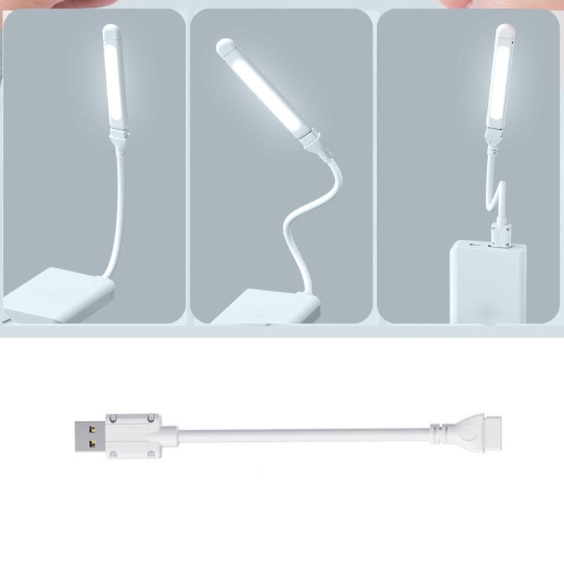 Photography Lighting Book - USB LED ナイトライト 8LED ブックランプ延長ポールプラグアダプター読書ノートブック用電源バンク Type-C
