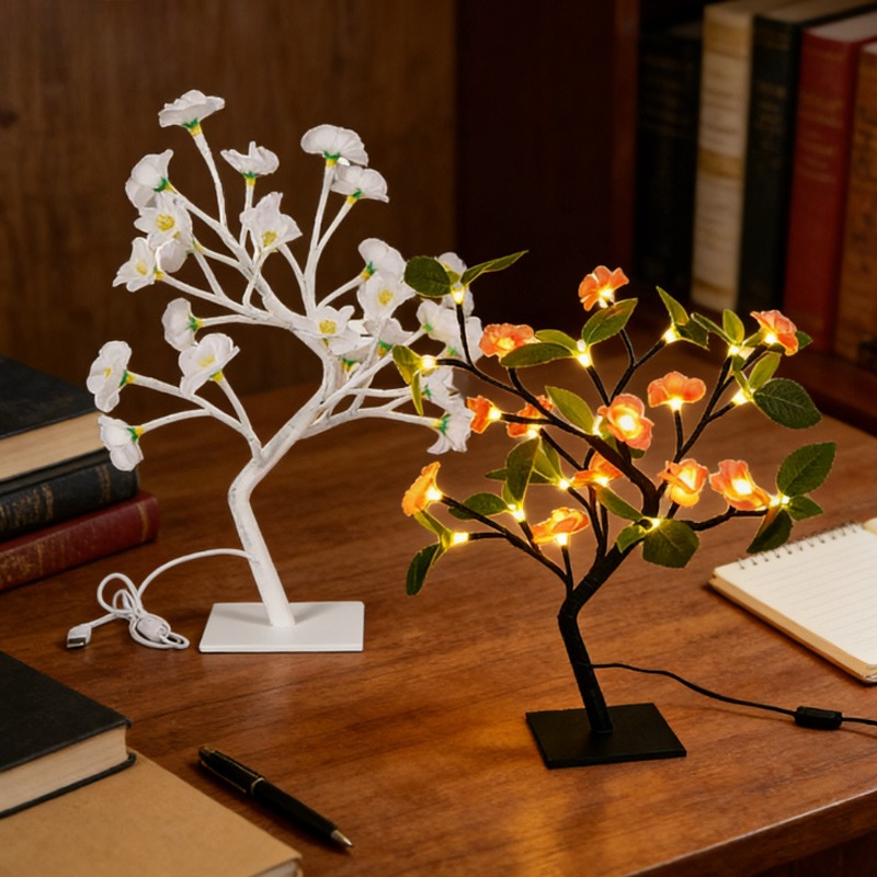 Photography Artificial Lighting - LED ツリーライトナイトライトミニチュア風景ホーム寝室研究装飾写真小道具ホリデーパーティー装飾ギフト