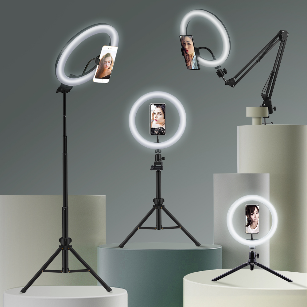 Photography Lighting Tent - Youtube撮影vlog selfie円形リングライトled写真ビデオカメラランプスタジオ照明電話ホルダー