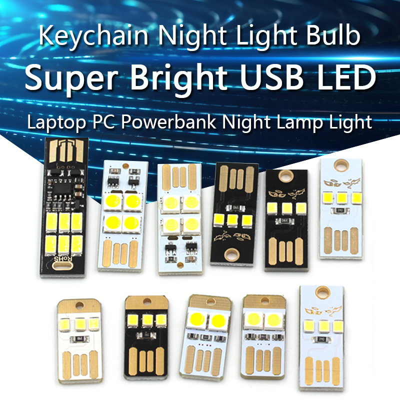Photography Lighting Book - ミニ超明るいUSB電源LEDキーホルダーナイトライトUSB LED電球ブックライト、ノートパソコン、パワーバンク、ナイトランプ、キーボードライト用