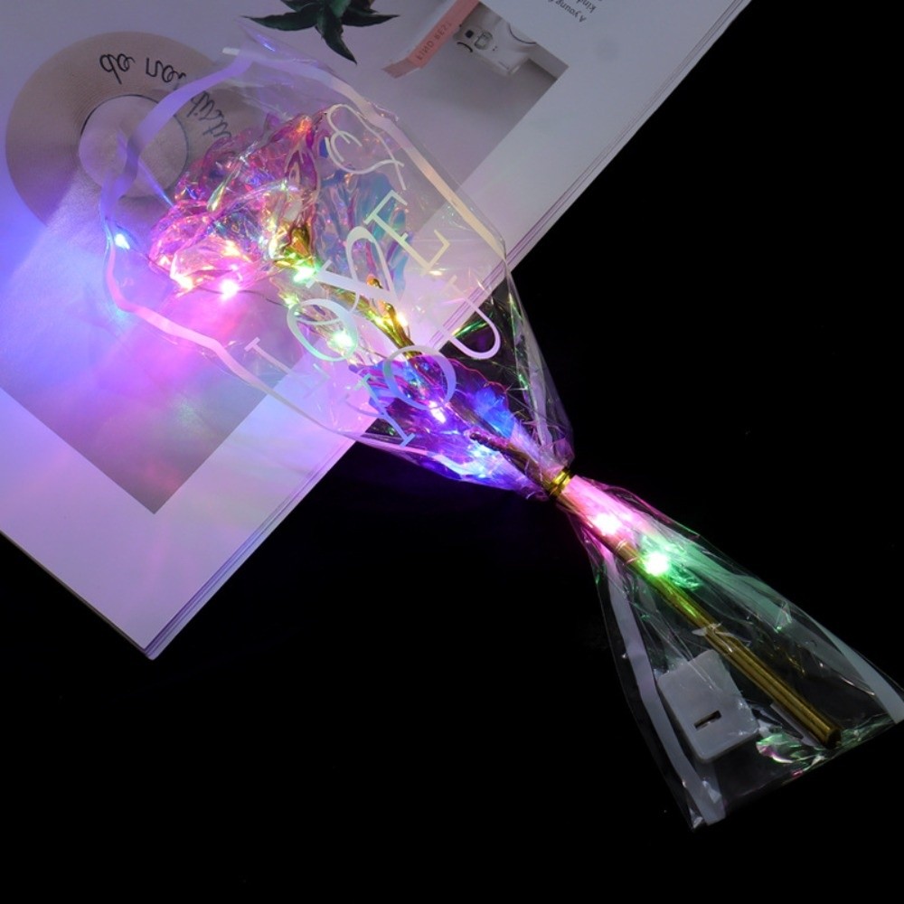 Photography Artificial Lighting - 輝く金箔のバラの花 LEDライト付き写真撮影用小道具 造花のバラ 母の日の贈り物 カラフル