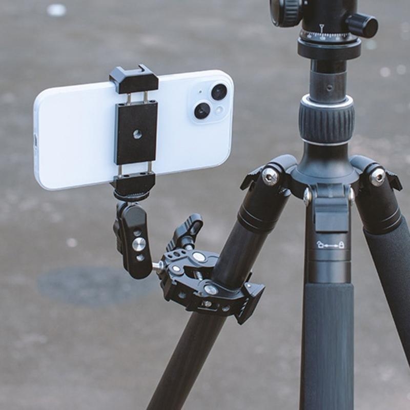 Photography Lighting Reference - P5EA 多機能カメラスーパークランプマウント 360 回転ダブルボールヘッドクリップカメラマイク LED ライト用