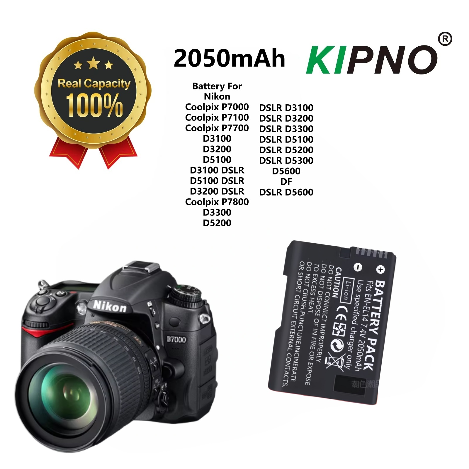 Nikon Camera D3500 - KIPNO EN-EL14a EN-EL14 バッテリー Nikon D5500