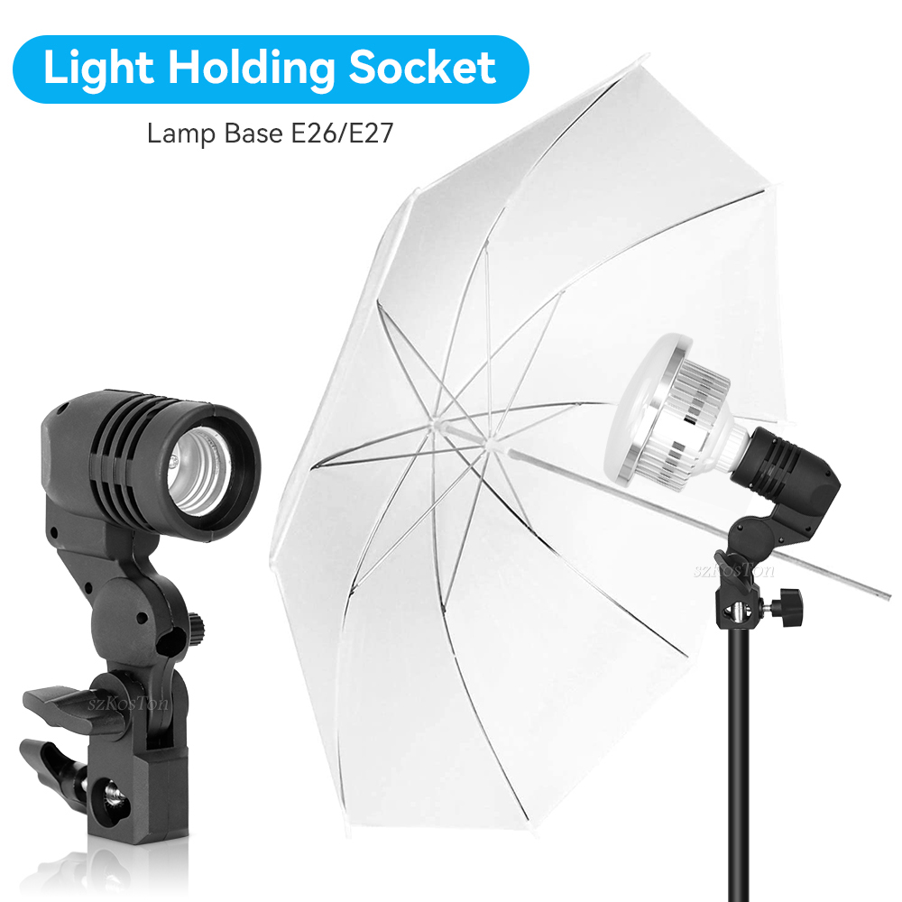 Photography Lighting Uk - フォト照明,フラッシュソケット,傘ホルダー,写真スタジオアクセサリー,e27,2個用のシングルヘッド電球ホルダー