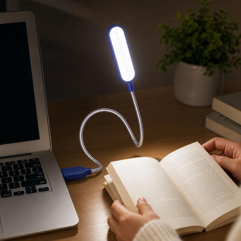 Photography Lighting Book - USB接続のLEDブックライト。6個のLEDを搭載し、柔軟な角度で調整可能な読書灯。小型でUSB電源、夜間照明としても使用可能。ノートパソコンやモバイルバッテリーに接続して使用できる卓上ランプ。