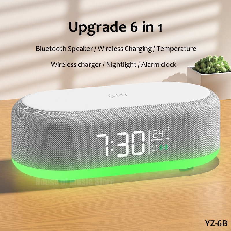 Photography And Videography Lighting - 多機能ポータブルBluetoothスピーカー,常夜灯,アラーム付きワイヤレス充電器,急速充電ステーション,qi 15W,携帯電話