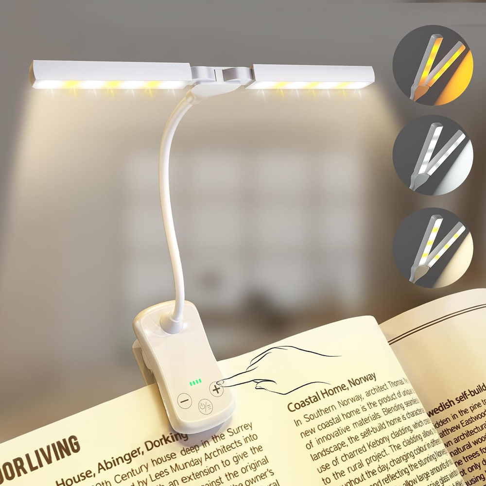 Photography Lighting Book - 14 LED クリップオンブックライト 3 色 8