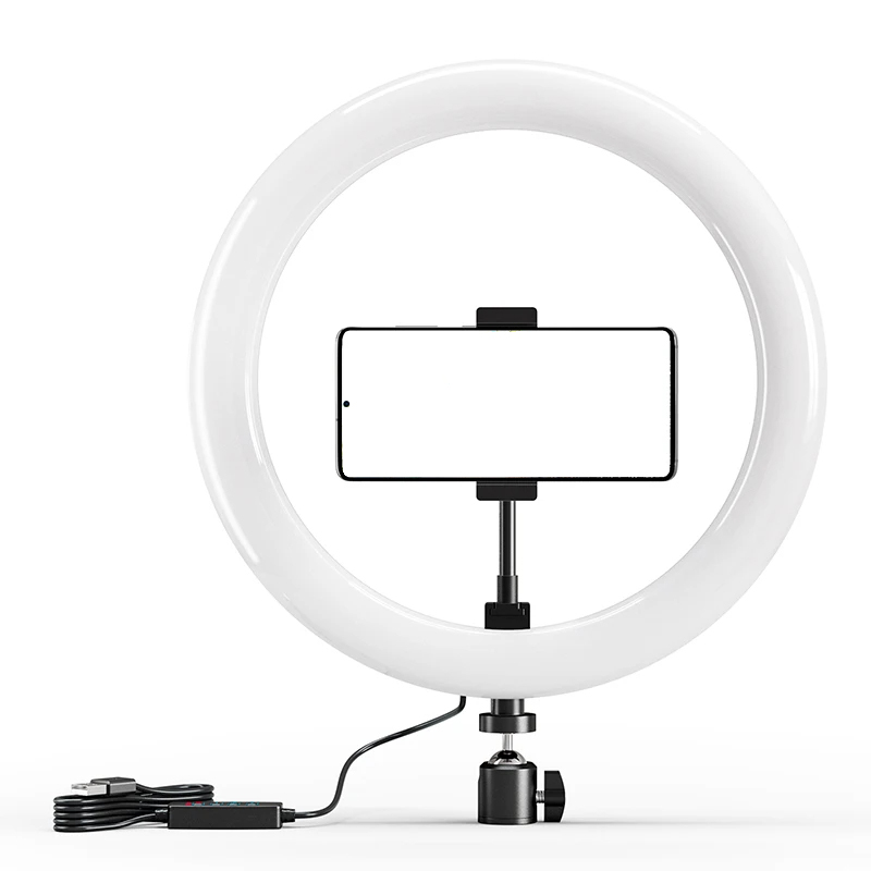 Photography Lighting Tent - 10 インチ LED Selfie リングライトサークル補助光調光可能なラウンドランプ TK