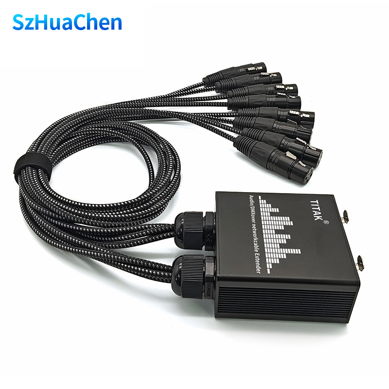 Photography Lighting Uk - 8チャンネルXLRスネークケーブル。RJ45接続で、ステージ照明や録音スタジオでのオーディオ拡張に最適。プラグを差し込むだけで使用可能。ステージ機器用。