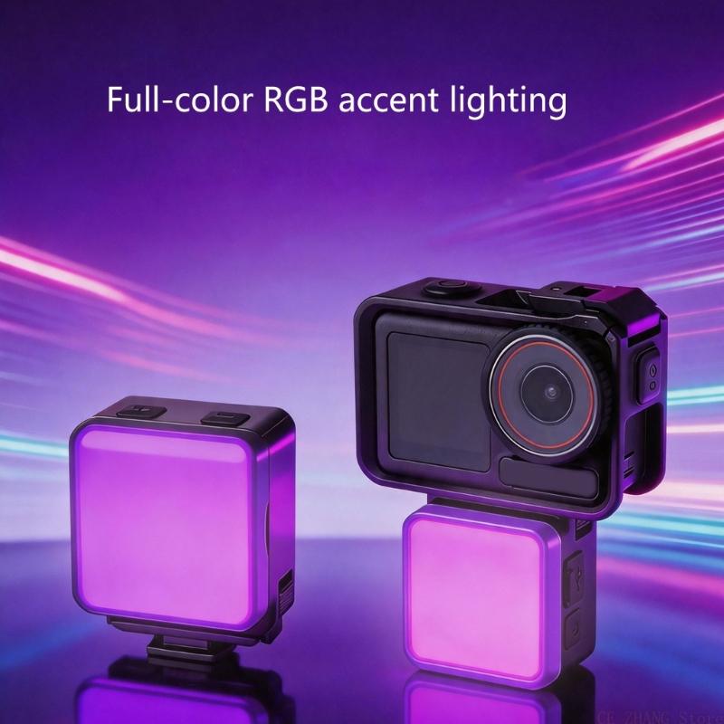 Photography Lighting Reference - E56B アクションカメラビデオライト写真撮影ライト 3000K-7000K 調整可能な明るさ