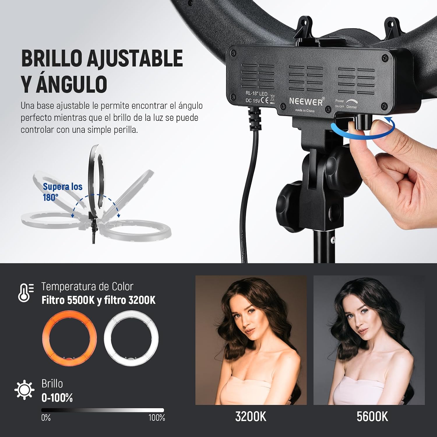NEEWER 18インチ 55W リングライトキット スタン - Photography Lighting Kit Neewer のレビューと価格