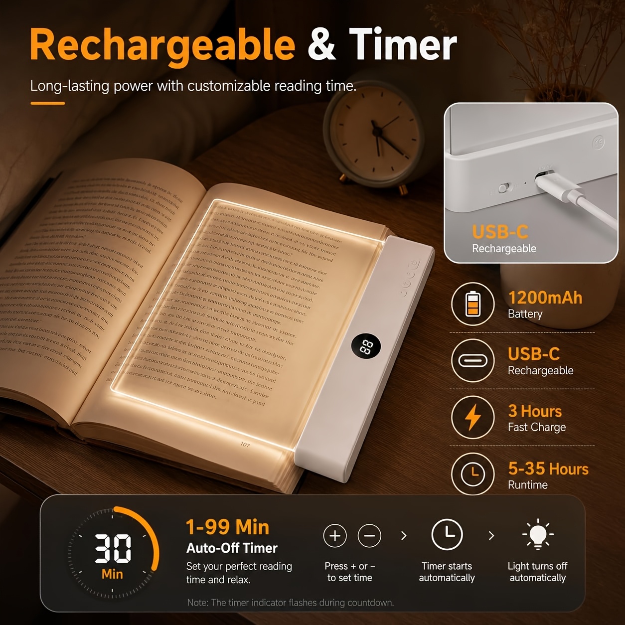 LEDブックライトとナイトライト2in1、3段階色温度＆無段 - Photography Lighting Book のレビューと価格