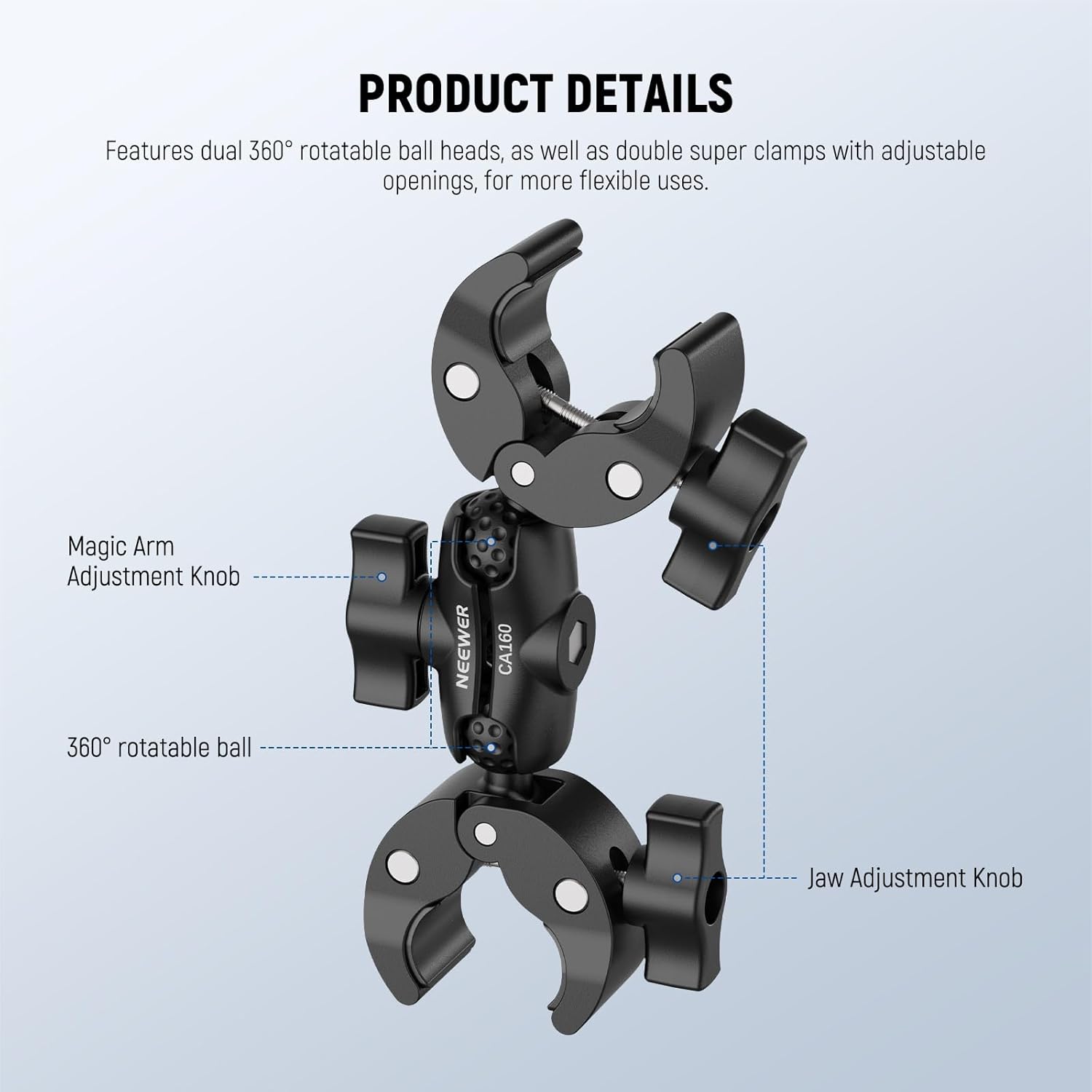 NEEWER ダブルスーパークランプマウント マジックアーム - Photography Lighting Kit Neewer のレビューと価格