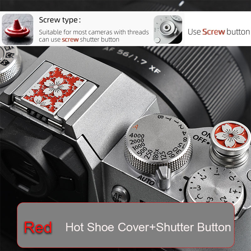 1セット メタル桜カメラホットシューカバー + シャッターレ - Macro Photography Lighting Kit のレビューと価格
