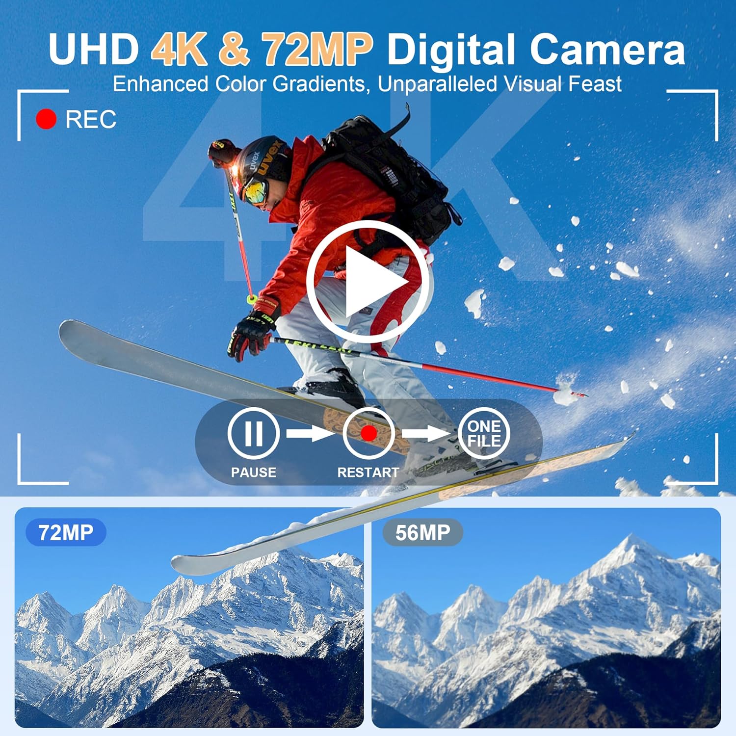 72MPデジタルカメラ 写真撮影用 4K 12倍光学ズームカ - Photography Natural Lighting のレビューと価格