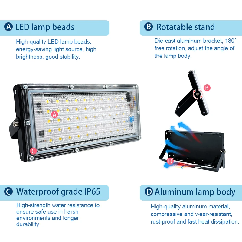 防水LEDフラッドライト,IP65規格に準拠,屋外照明,庭に - Photography Lighting Uk のレビューと価格