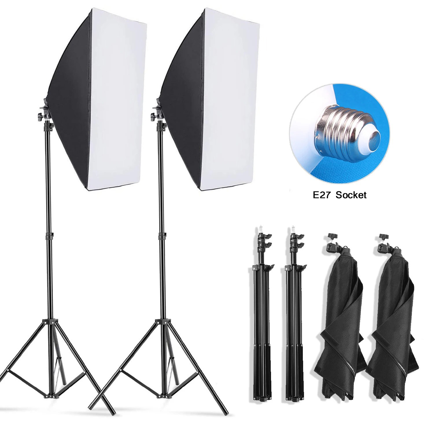 プロ写真撮影用ソフトボックス照明、三脚付きソフトボックス、E - Photography Lighting Box のレビューと価格