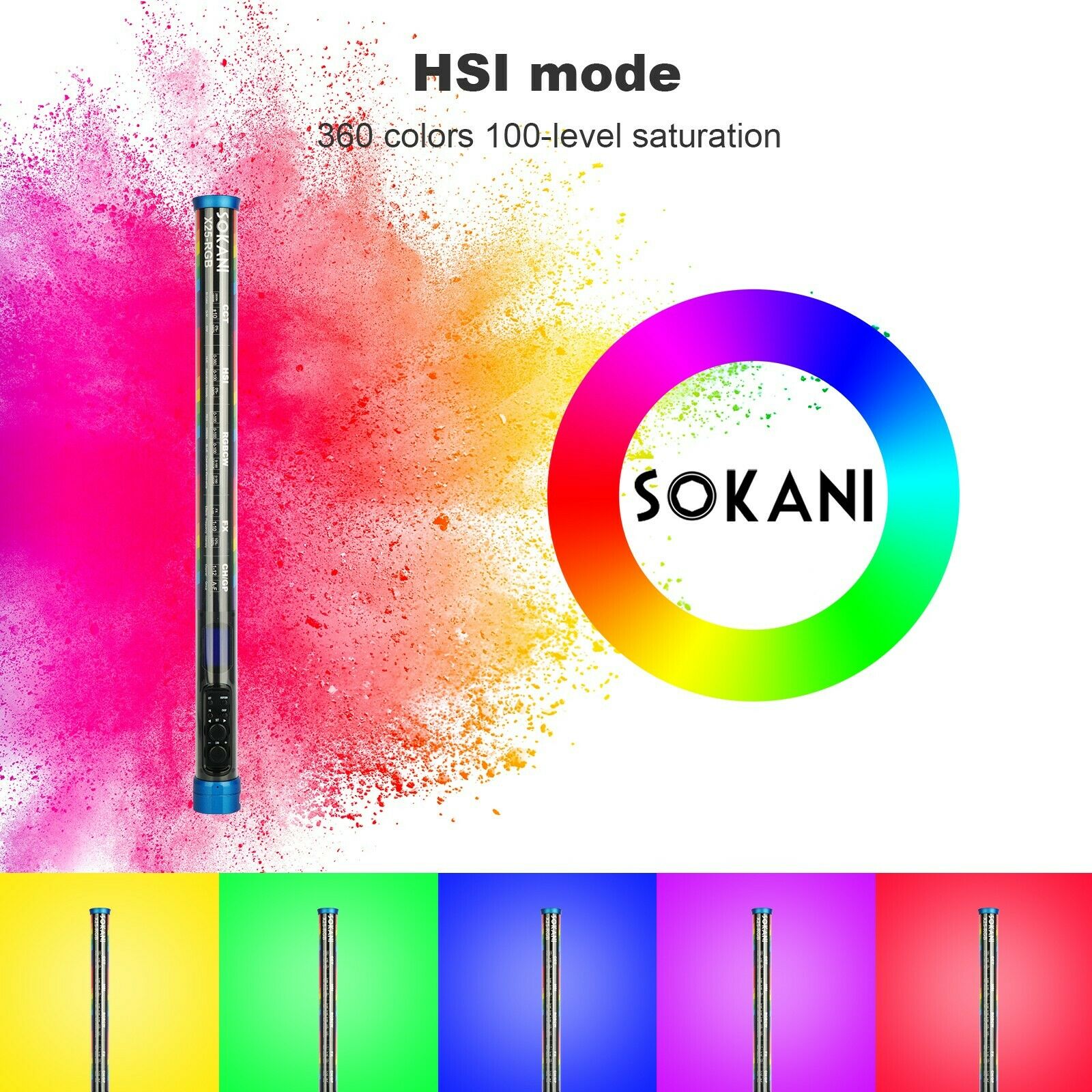 Sokani X25 RGB LED ビデオライト ハンドヘ - Photography Lighting Uk のレビューと価格