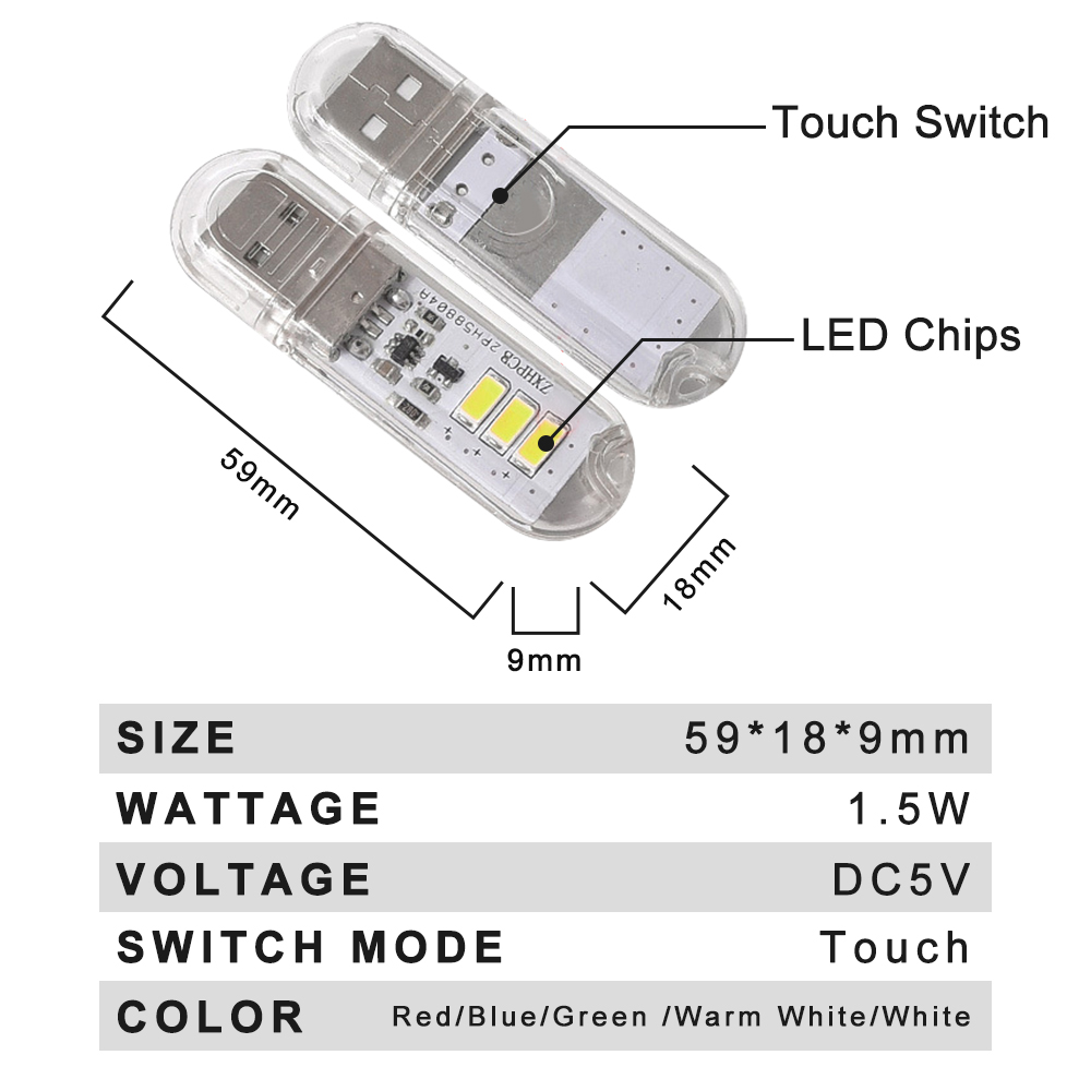 タッチスイッチ DC5V USB LED ミニブックライト  - Photography Lighting Book のレビューと価格