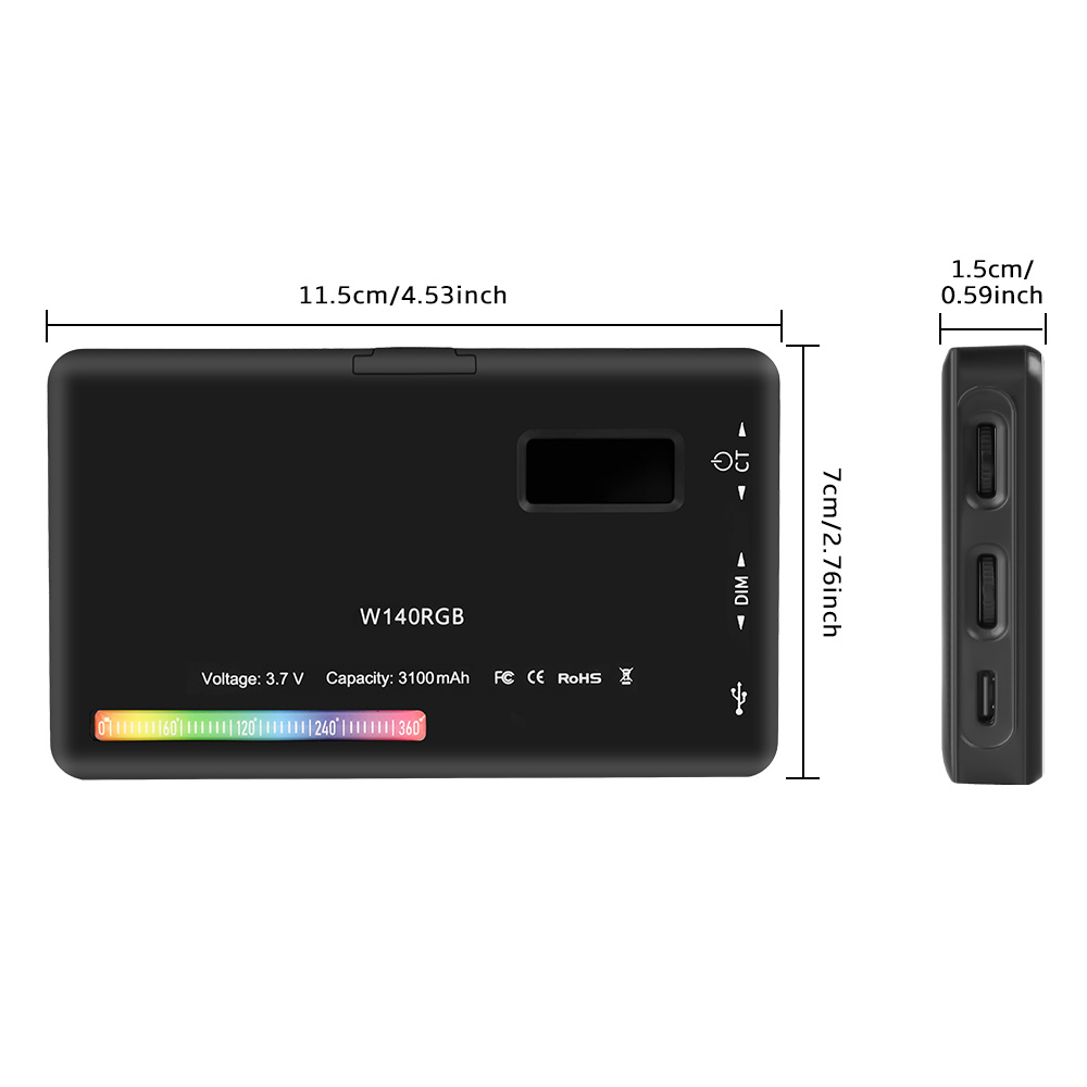 SH-W140 RGB LEDビデオライト,調光可能なポケッ - Photography And Videography Lighting のレビューと価格