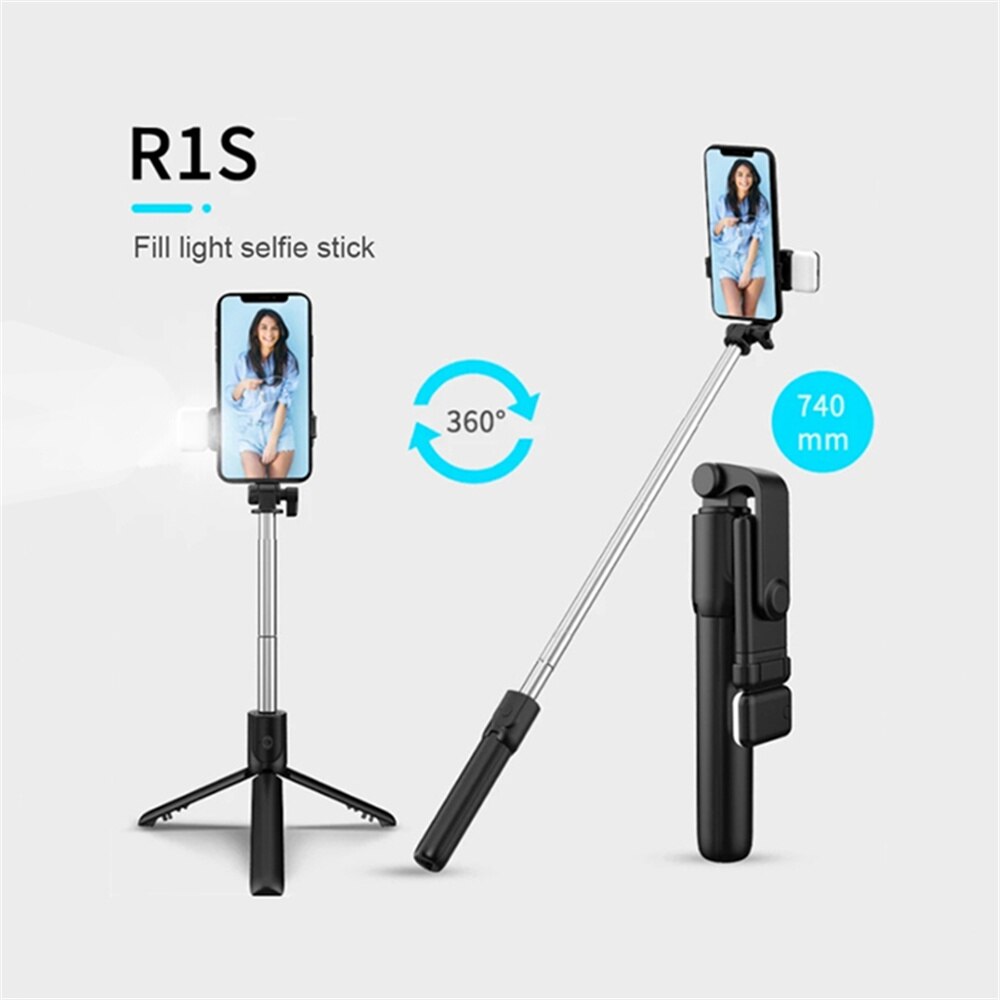 折りたたみ式ポータブル自撮り棒三脚、取り外し可能なBluet - Photography And Videography Lighting のレビューと価格