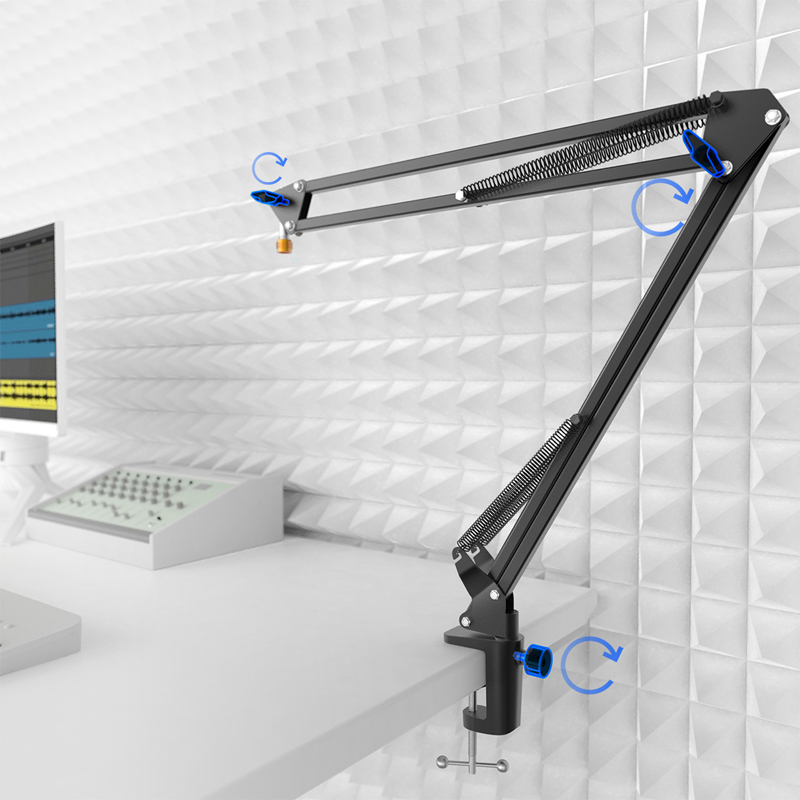 FIFINE 調整可能なマイクサスペンションブームシザーアー - Boom Arm Stand のレビューと価格