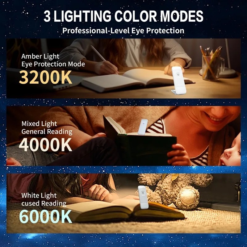 LED USB 充電式ブックライト読書灯目の保護ナイトライト - Photography Lighting Book のレビューと価格