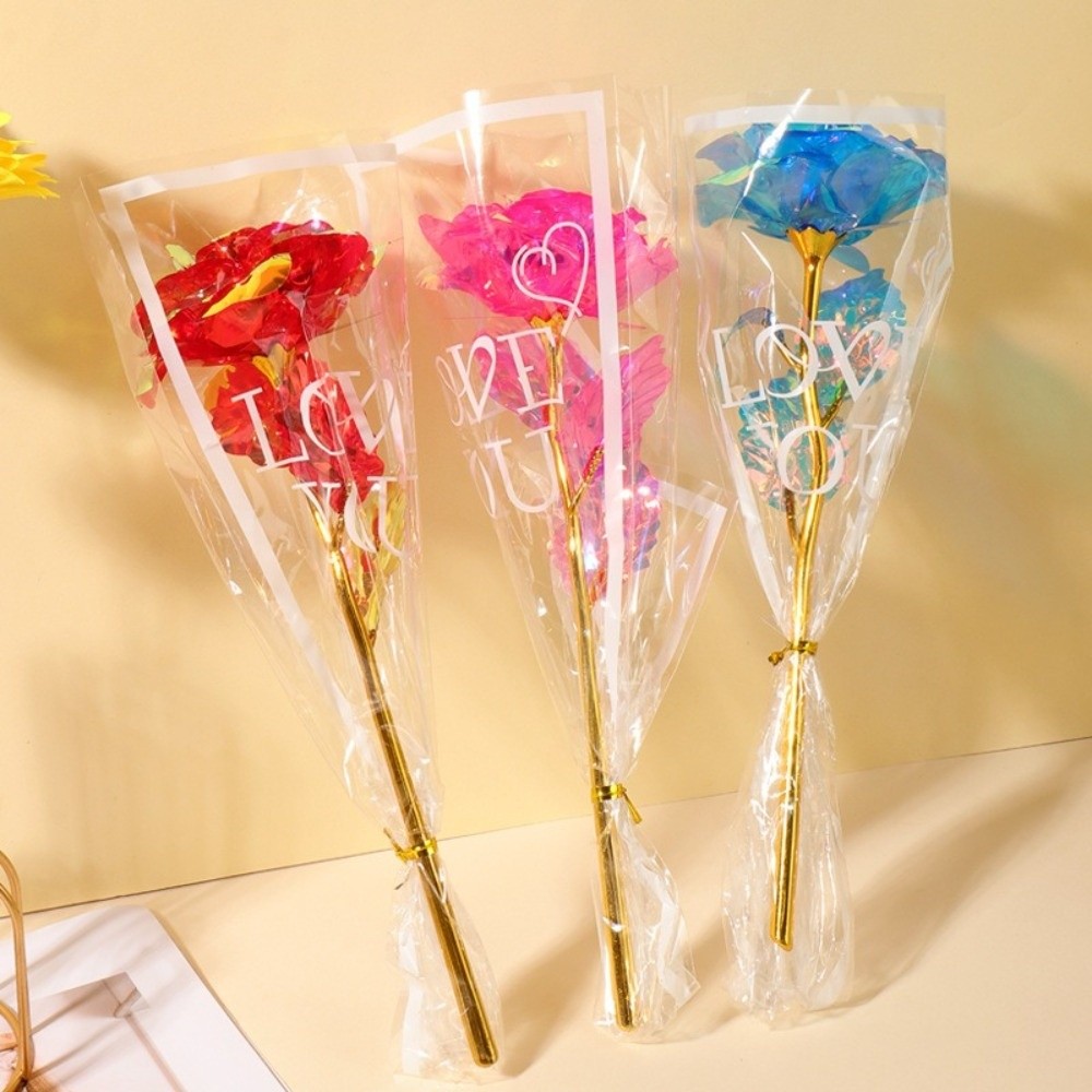 輝く金箔のバラの花 LED ライト カラフルな模擬バラの花束 - Photography Artificial Lighting のレビューと価格