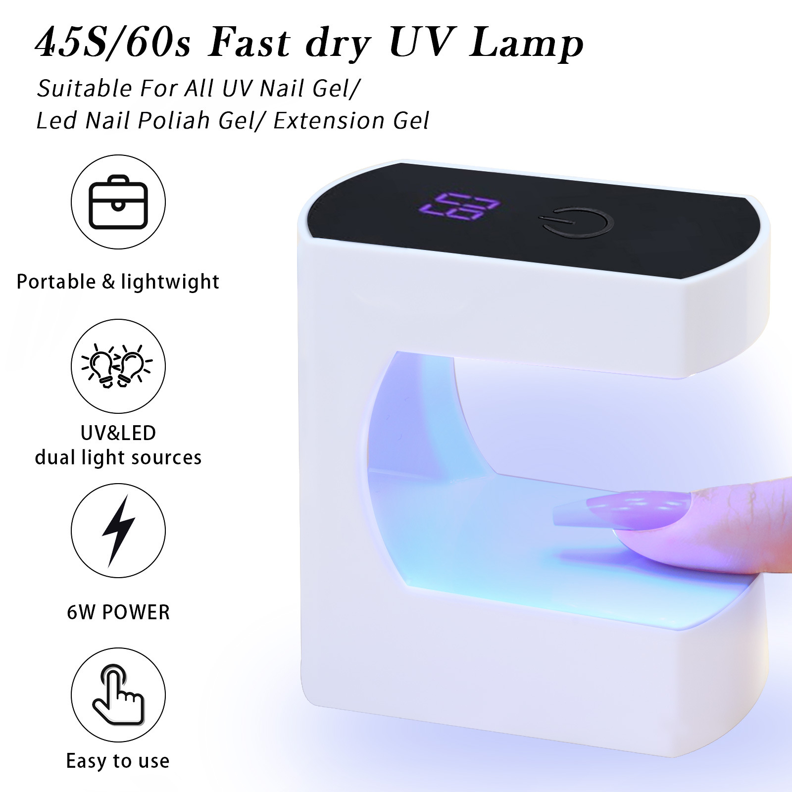 ミニ USB ネイルランプ LED & UV マニキュアマシ - Photography Lighting Gel のレビューと価格