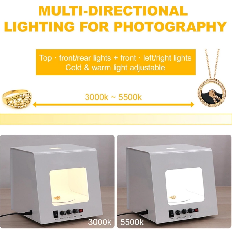 プロフェッショナルジュエリー撮影用ライトボックスキット（36 - Photography Lighting Box のレビューと価格
